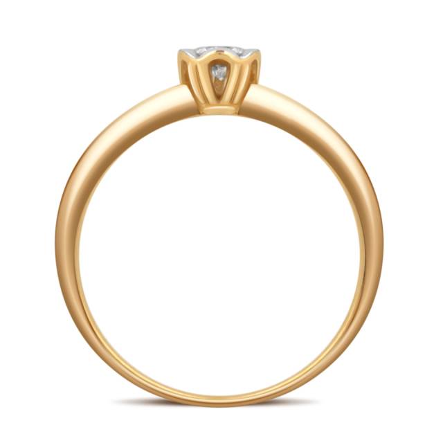 Помолвочное кольцо из жёлтого золота с бриллиантом (038996)