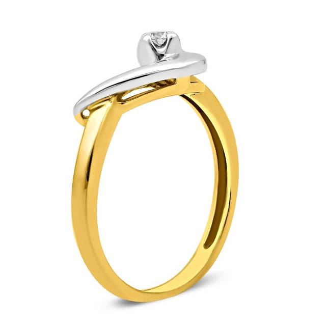 Помолвочное кольцо из комбинированного золота с бриллиантом (022364)