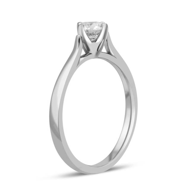 Помолвочное  кольцо из платины с бриллиантом (027732)