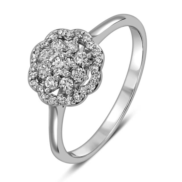 Кольцо из белого золота с бриллиантами (059974)