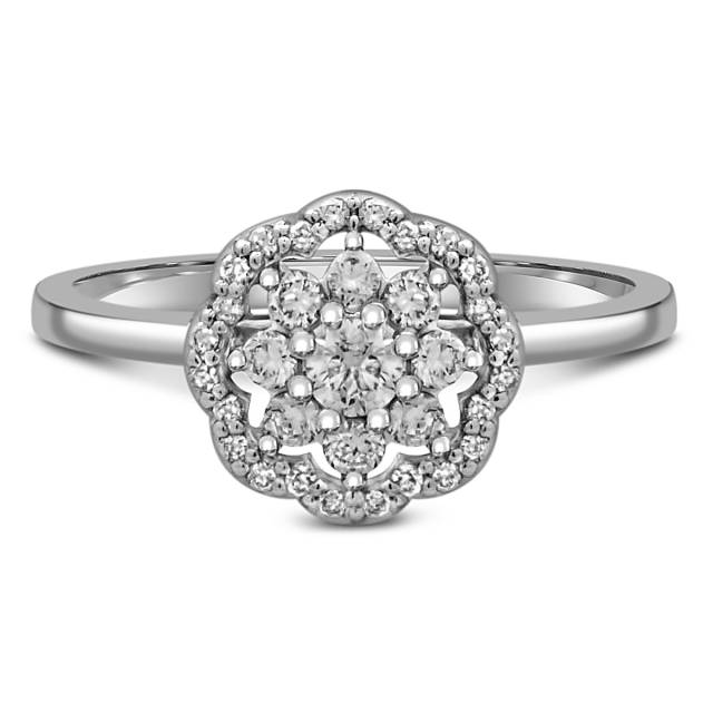 Кольцо из белого золота с бриллиантами (059974)