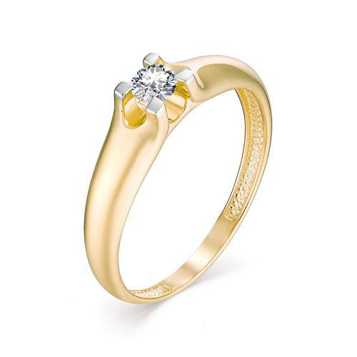 Помолвочное кольцо из жёлтого золота с бриллиантом (034280)