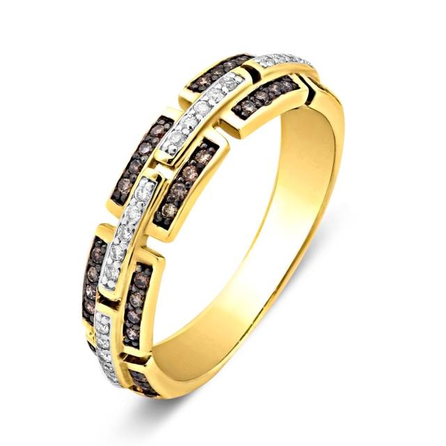 Кольцо из жёлтого золота с бриллиантами (024790)