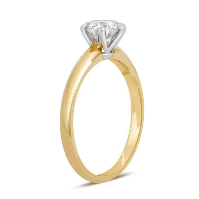 Помолвочное кольцо из жёлтого золота с бриллиантом (038849)