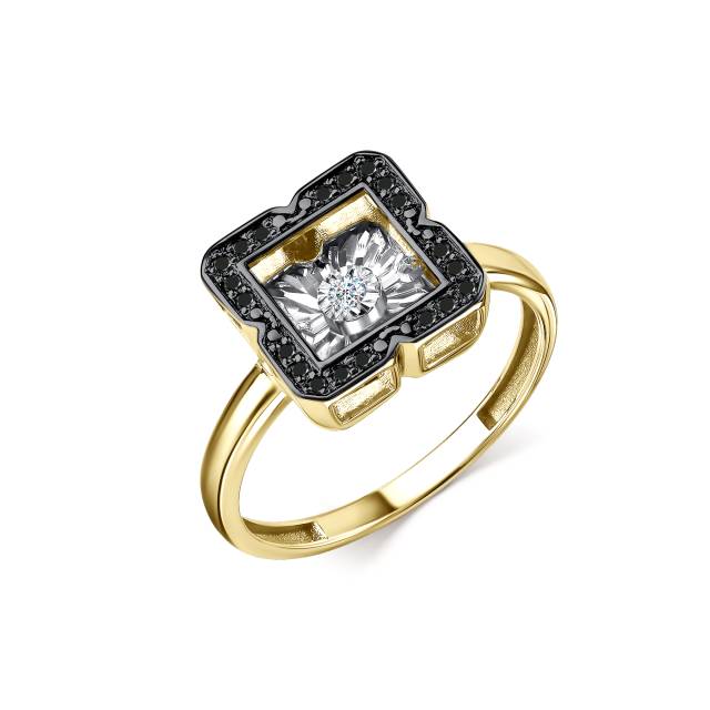 Кольцо из жёлтого золота с бриллиантами (055874)