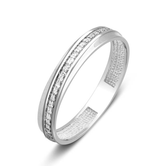 Обручальное кольцо из белого золота с бриллиантами (024158)
