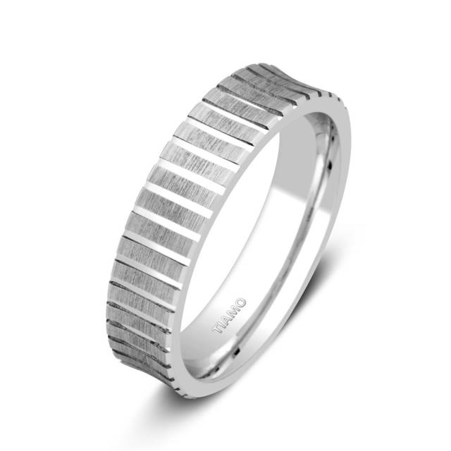 Обручальное кольцо из белого золота TIAMO (000109)
