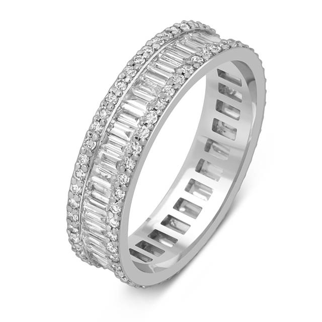 Обручальное кольцо из белого золота с бриллиантами (052613)