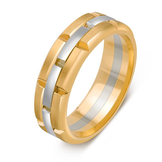 Обручальное кольцо из комбинированного золота  (052449)