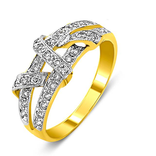 Кольцо из жёлтого золота с бриллиантами (021057)