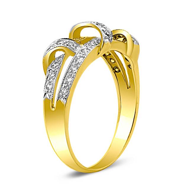 Кольцо из жёлтого золота с бриллиантами (021057)