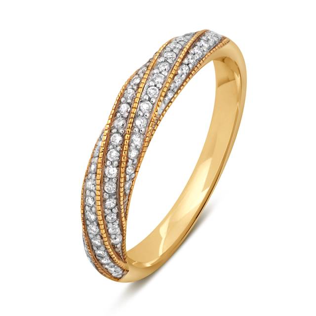 Кольцо из красного золота с бриллиантами (016808)