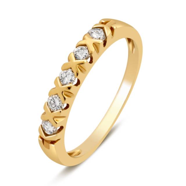 Кольцо из жёлтого золота с бриллиантами (018592)