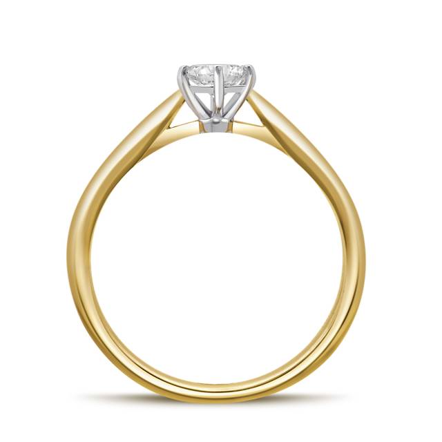Помолвочное кольцо из комбинированного золота с бриллиантом (039470)