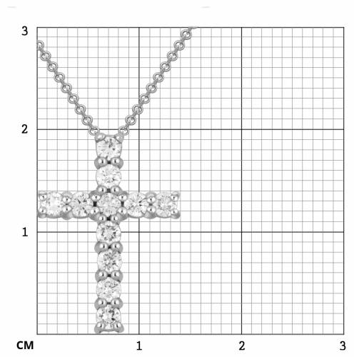 Колье крест из платины с бриллиантами 45.0