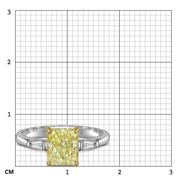 Помолвочное кольцо из белого золота с жёлтым бриллиантом (059683)