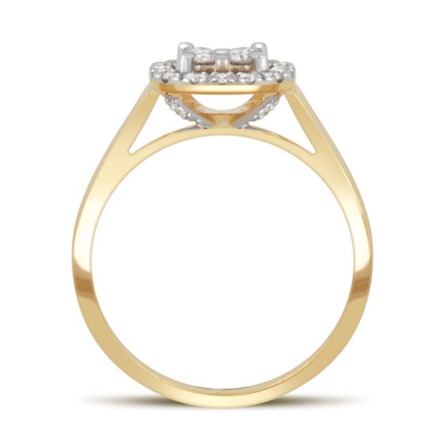 Кольцо из комбинированного золота с бриллиантами (039664)