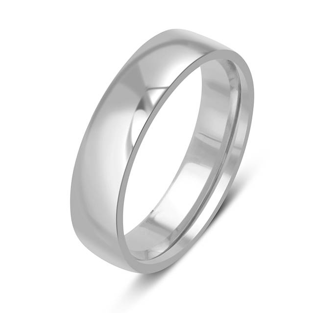 Обручальное кольцо из белого золота с комфортной посадкой (050832)
