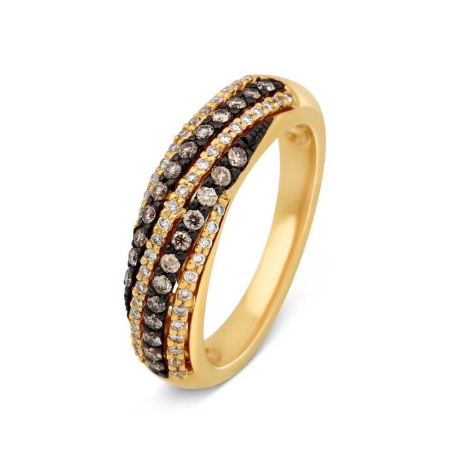 Кольцо из жёлтого золота с бриллиантами (015388)