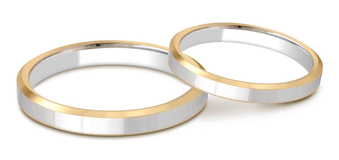 Обручальное кольцо из комбинированного золота (028679)