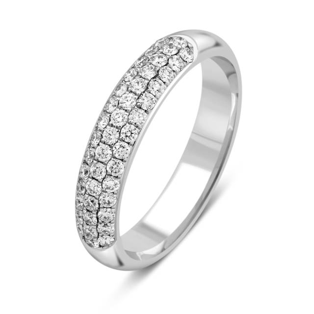 Обручальное кольцо из белого золота с бриллиантами (014447)