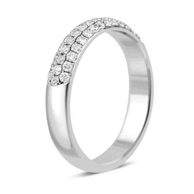 Обручальное кольцо из белого золота с бриллиантами (014447)