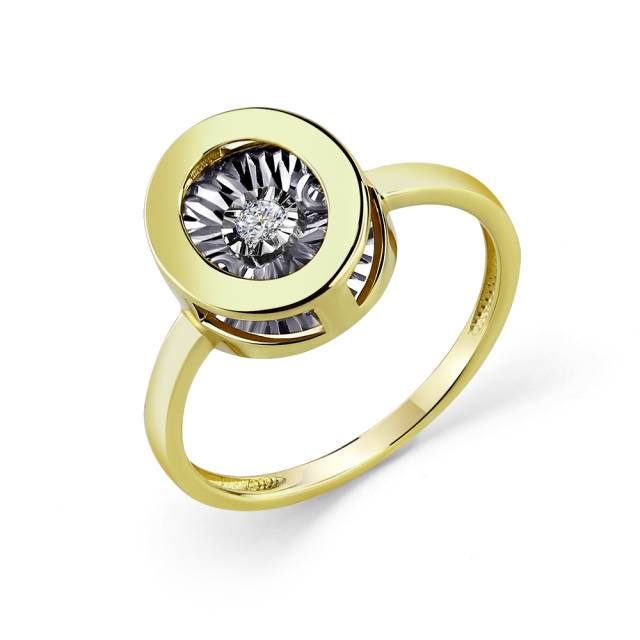Кольцо из жёлтого золота с бриллиантом (055869)
