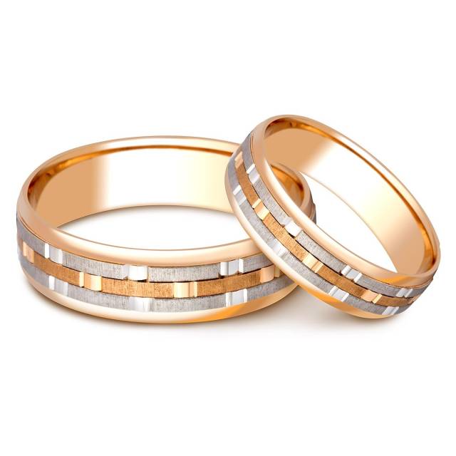Обручальное кольцо из комбинированного золота (000338)