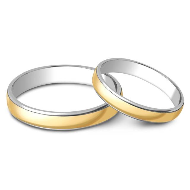 Обручальное кольцо из комбинированного золота (026088)