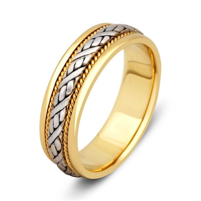 Обручальное кольцо из комбинированного золота (002395)