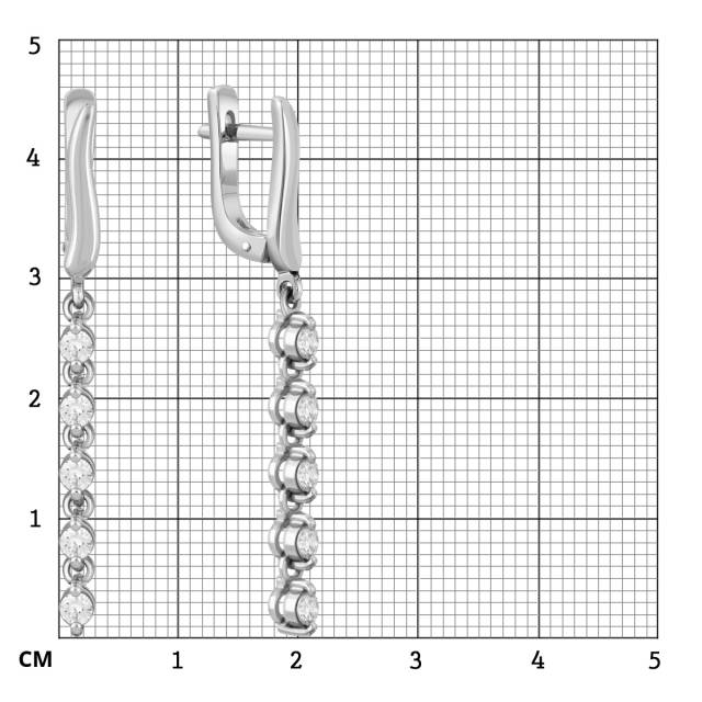Серьги из белого золота с бриллиантами (046449)