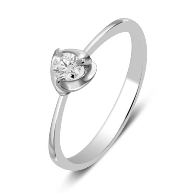 Помолвочное кольцо из белого золота с бриллиантом (029101)