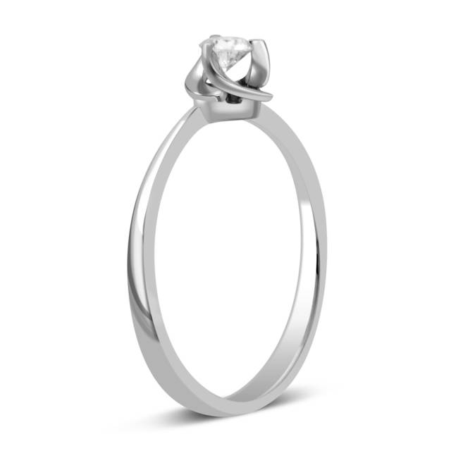 Помолвочное кольцо из белого золота с бриллиантом (029101)