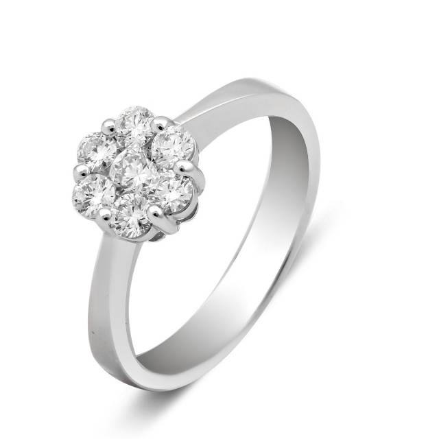 Кольцо из белого золота с бриллиантами (025231)