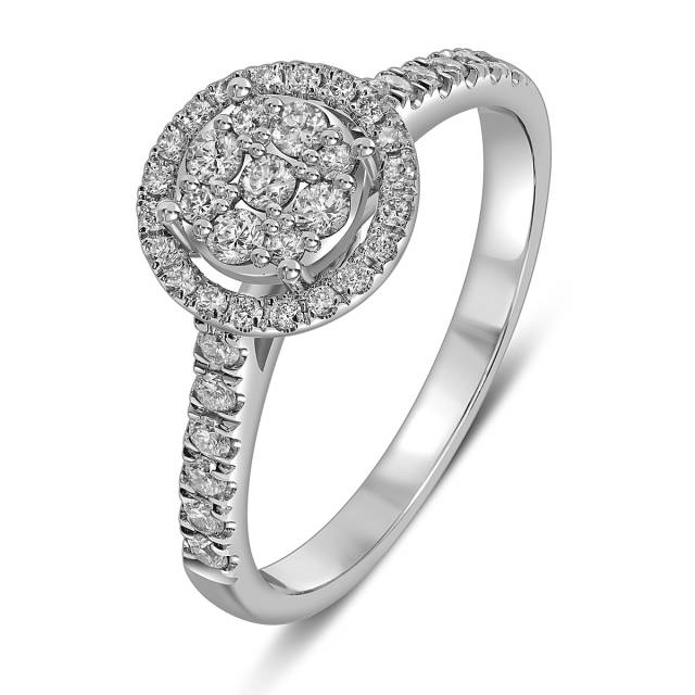 Кольцо из белого золота с бриллиантами (054318)