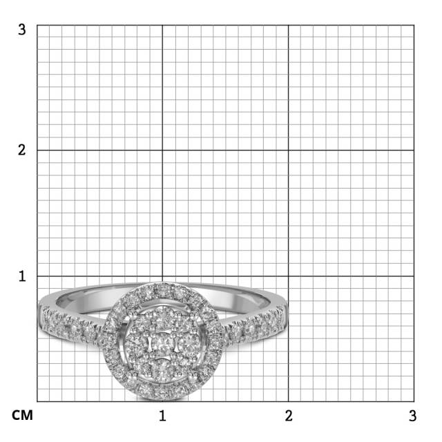 Кольцо из белого золота с бриллиантами (054318)