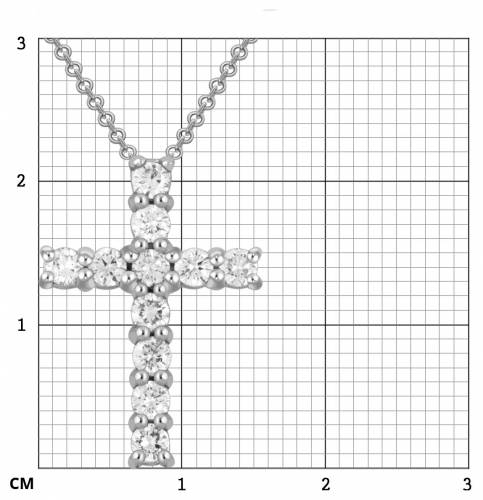 Колье крест из платины с бриллиантами 45.0