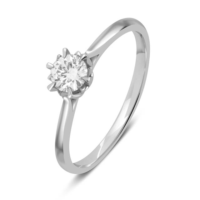 Помолвочное кольцо из платины с бриллиантом (014987)
