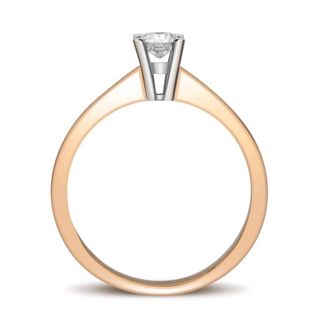 Помолвочное кольцо из красного золота с бриллиантом (027378)