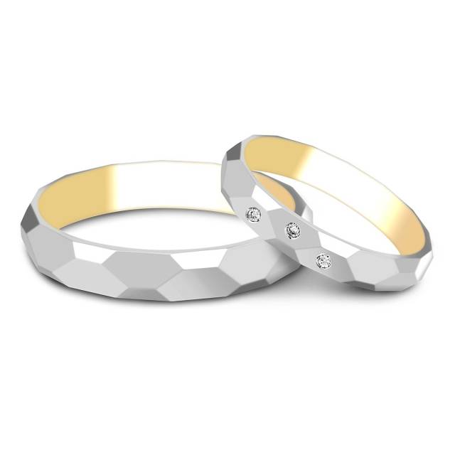 Обручальное кольцо из золота с бриллиантами Tiamo (014924)