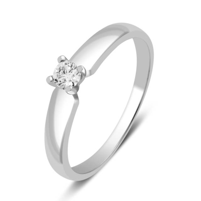 Помолвочное кольцо из белого золота с бриллиантом (029026)