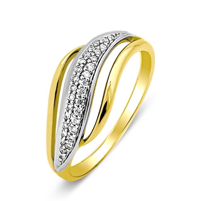 Кольцо из жёлтого золота с бриллиантами (015086)