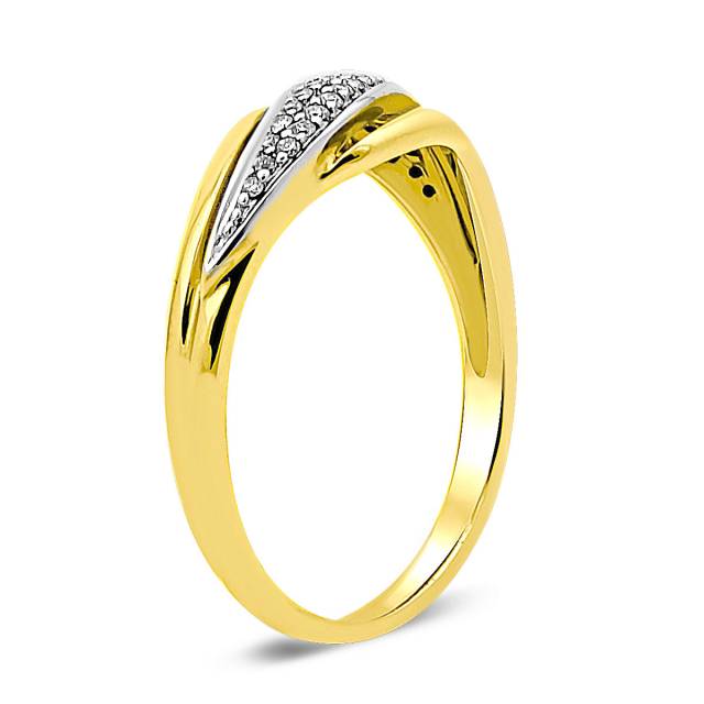 Кольцо из жёлтого золота с бриллиантами (015086)