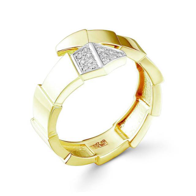 Кольцо из жёлтого золота с бриллиантами (056198)