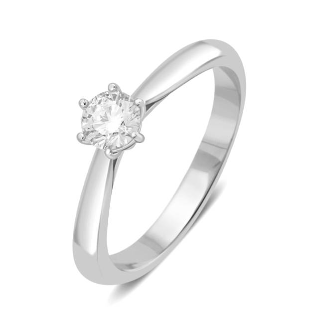 Помолвочное кольцо из платины с бриллиантом (048230)