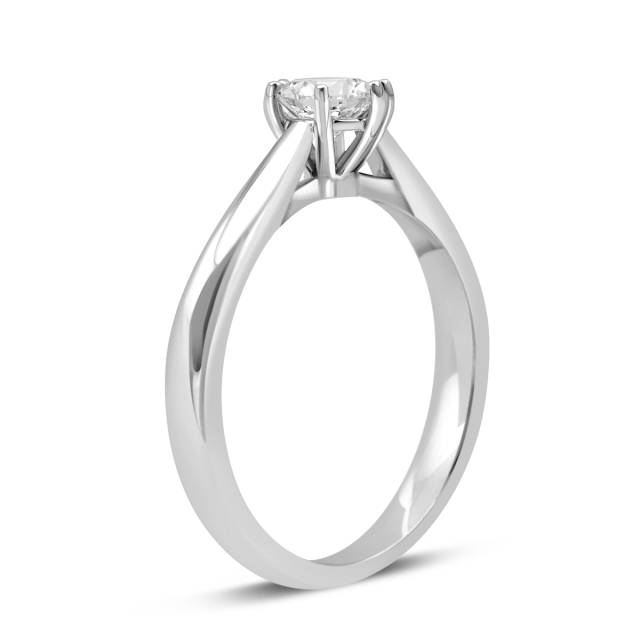 Помолвочное кольцо из платины с бриллиантом (048230)