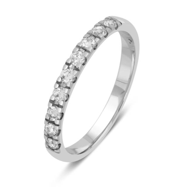Обручальное кольцо из белого золота с бриллиантами (011407)