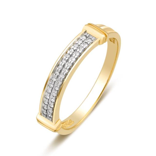 Кольцо из жёлтого золота с бриллиантами (024175)