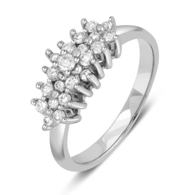 Кольцо из белого золота с бриллиантами (039704)