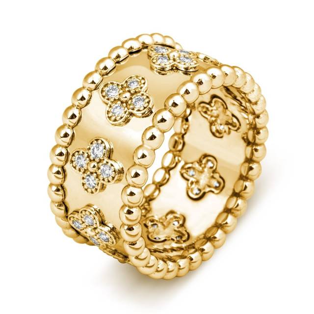 Обручальное кольцо из желтого золота с бриллиантами (012554)